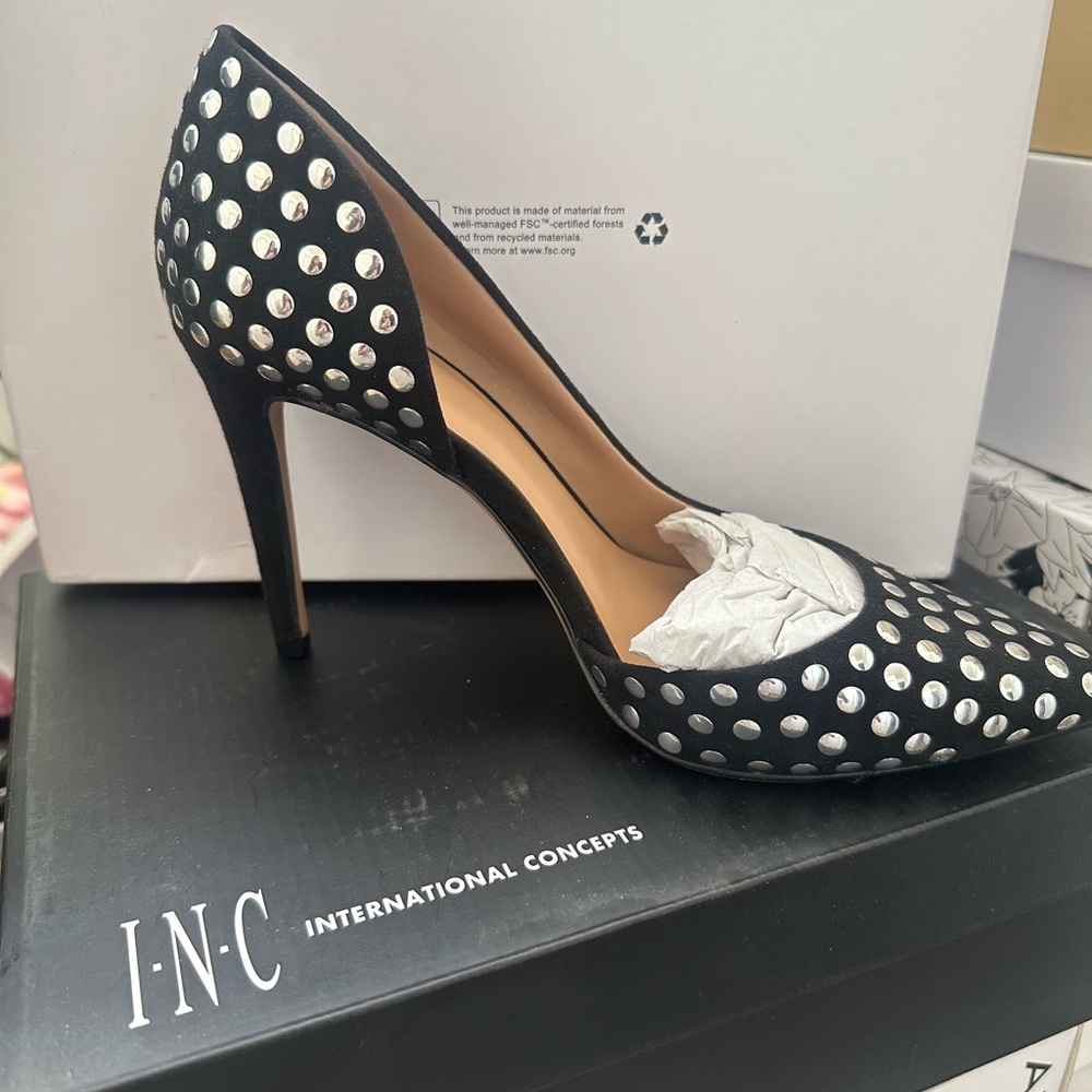 INC International Concepts Black Heels with Metallic AccentsSexy Studded Heels